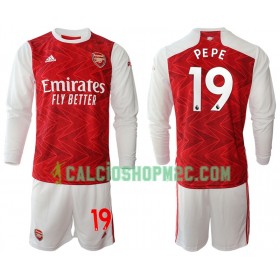 Arsenal Nicolas Pepe 19 Bambino Maglia Prima 2020/2021 Manica Lunga (+ Pantaloncini)